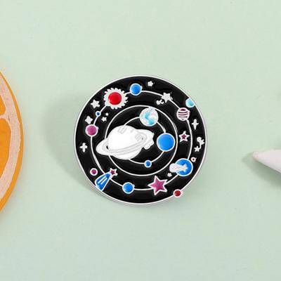 Solar System Enamel Pin Earth Sun Planets Space Universe Metal Brooch Lapel Backpack Badge Fashion Jewelry Gifts for Friends