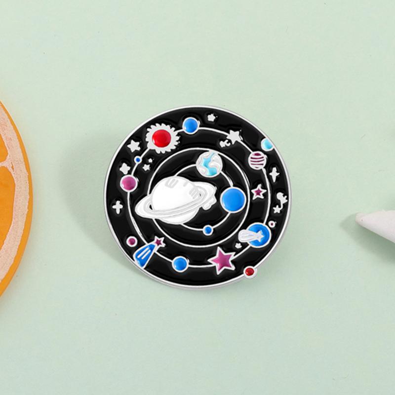 Solar System Enamel Pin Earth Sun Planets Space Universe Metal Brooch Lapel Backpack Badge Fashion Jewelry Gifts for Friends
