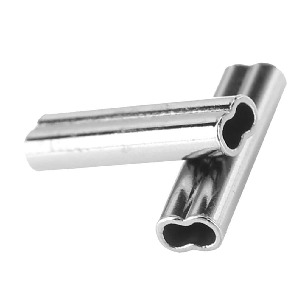 100pcs 6 Sizes Double Barrel Crimp Fishing Line Wire Er Sleeves Copper Tube Connector