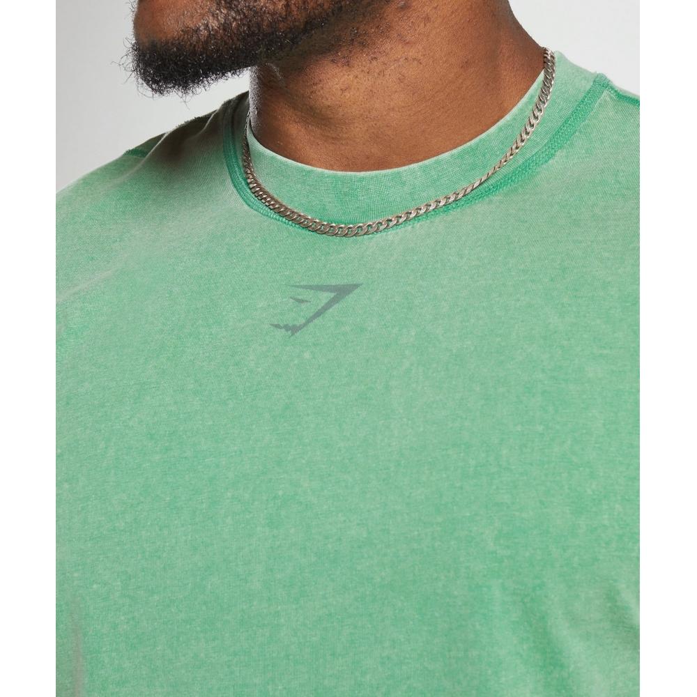 Gymshark HeriTage Washed T shirT Lagoon Green A4a9h Ecp2