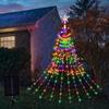 Solar LED Christmas Tree Waterfall Lights – Waterproof Outdoor Decorative Lights for Festive Courtyard Arrangements