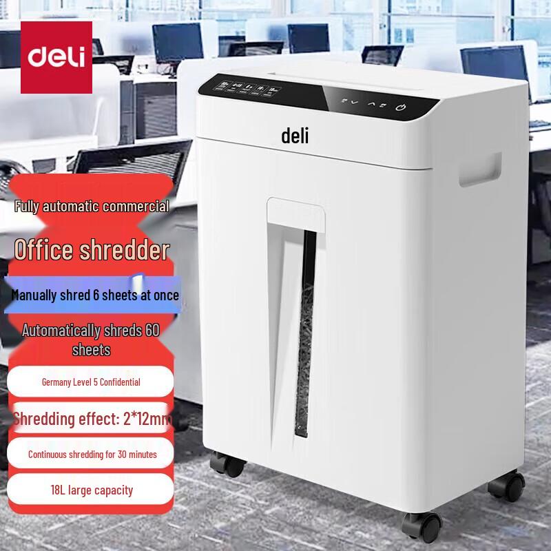 

Deli GA810 Auto Feed Micro Cut Paper Shredder CN plug (adapter included)