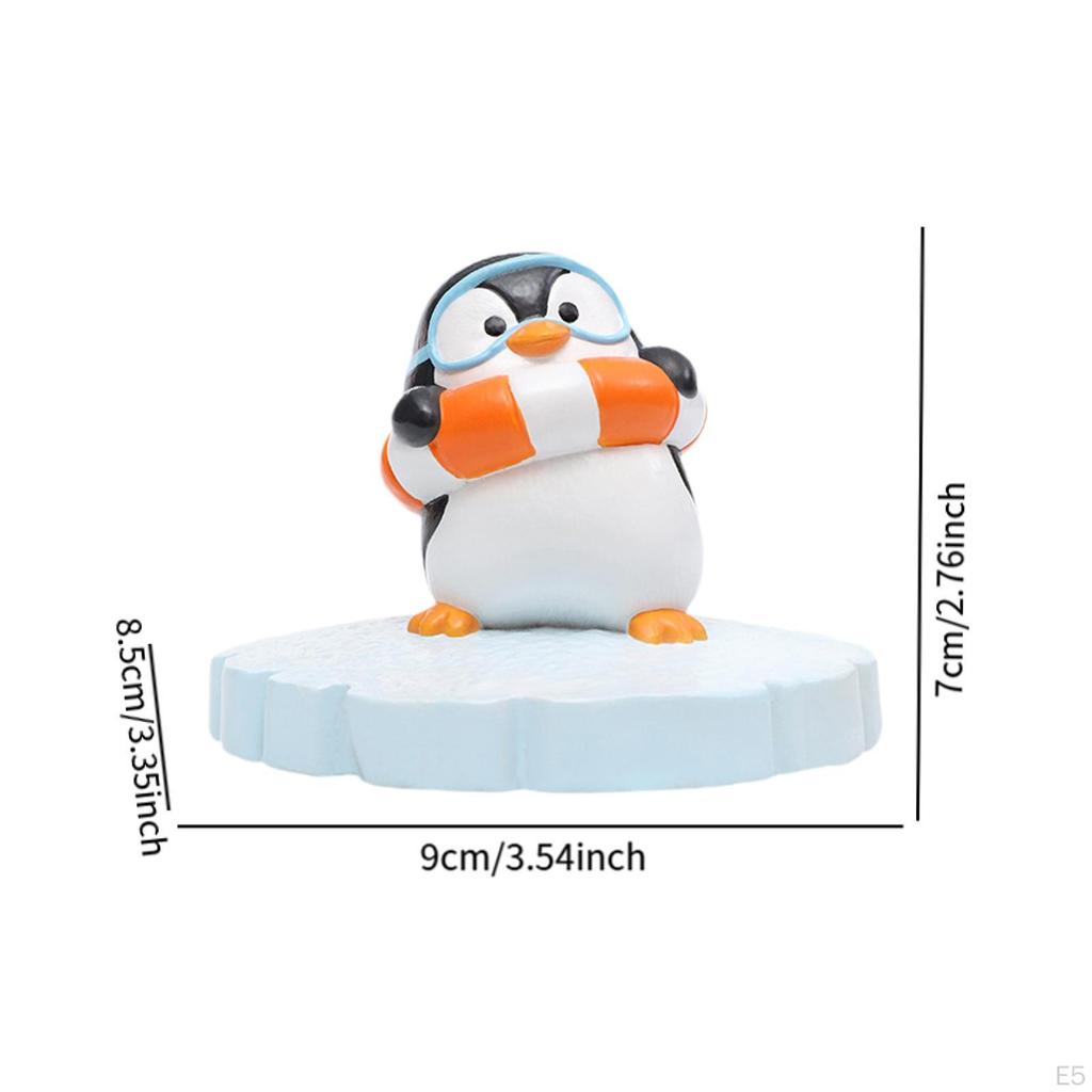 Statuetta Pinguino Cartone Animato, Statua da Giardino, Ornamento Paesaggistico, Miniatura, Può Galleggiare sull'Acqua,