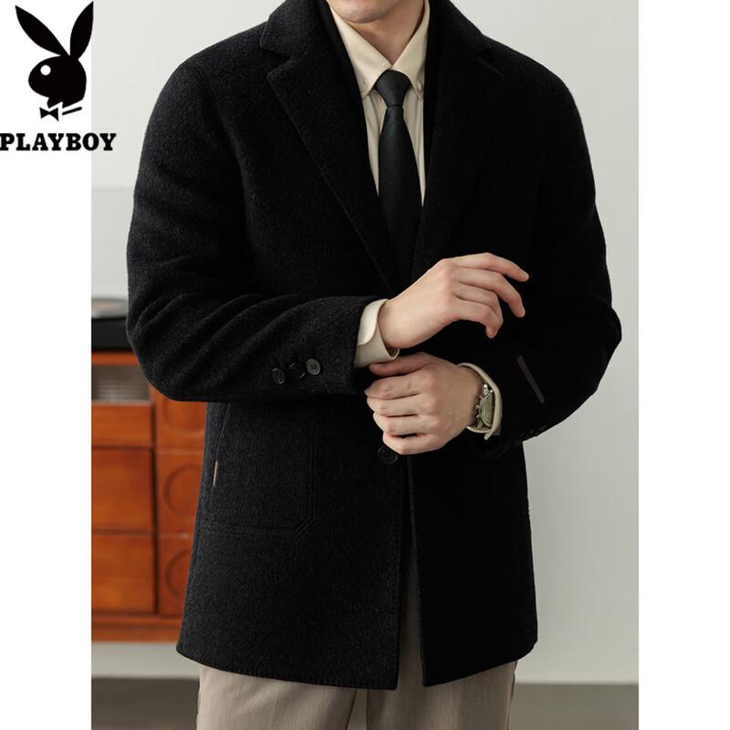 PLAYBOY Men's Wool-Cashmere Blend Business Coat