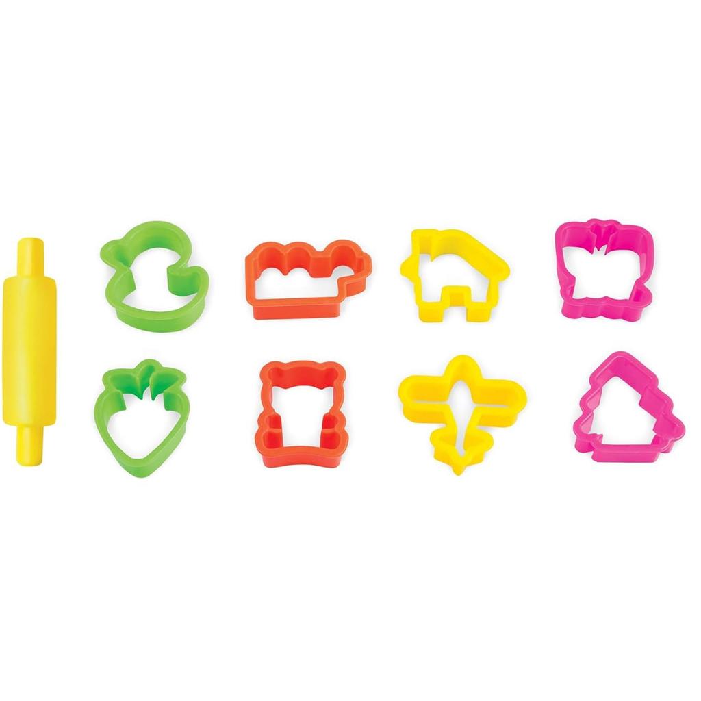 Apsara Non-Toxic Super Soft 12 Shades Modelling Clay Multicolour Pack of 1 with 8 Moulds and Roller for Kids Art Craft