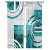 Abstract Retro Geometric Marble Texture Sheer Window Curtains For Living Room Kitchen Children Bedroom Voile Hanging Curtain