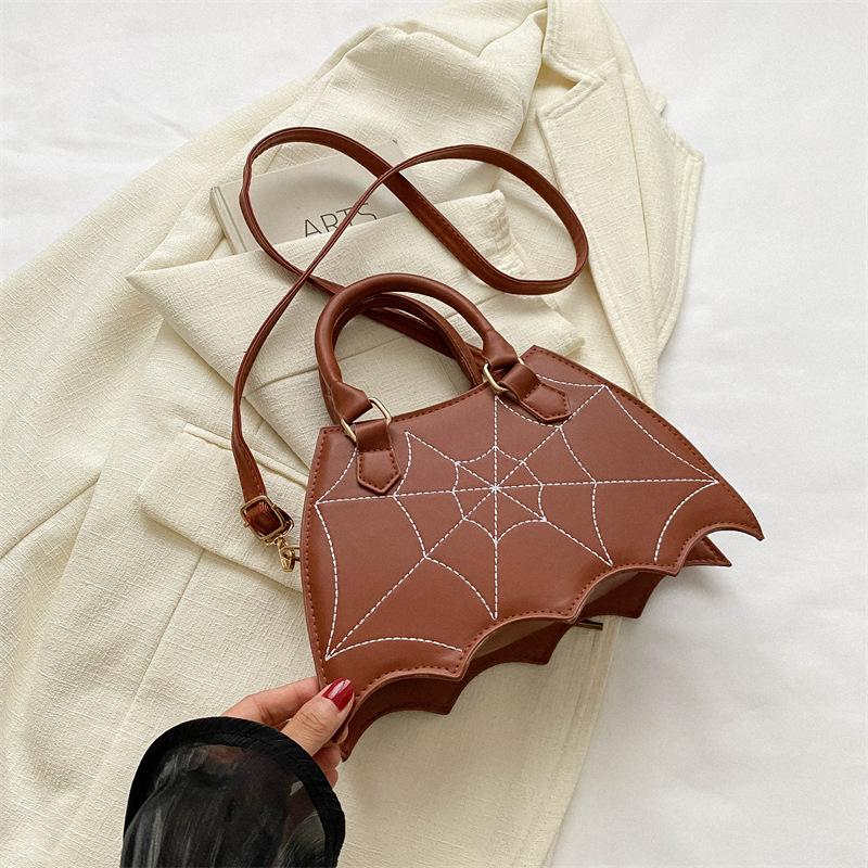 

Summer handbag new European and American fashion creative embroidery thread spider bag personalized foreign style solid color women s bag PU messenge