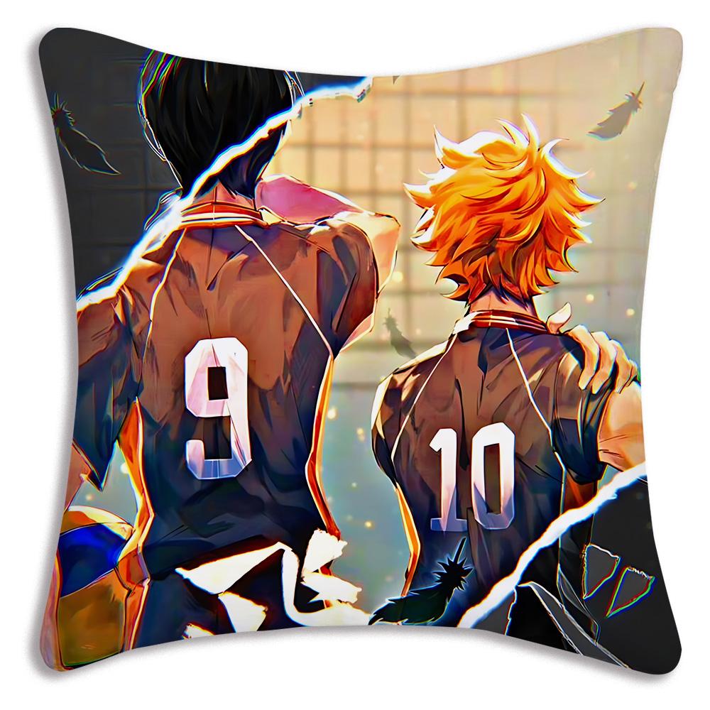 Comic Anime h-Haikyuus Kissenbezüge Cartoon Sofa Dekoratives Zuhause Zweiseitiger Druck Kurzer Plüsch Niedlicher Kissenbezug