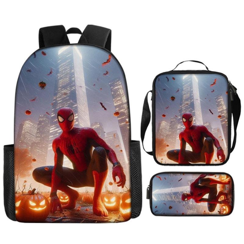 Spider-Man Backpack Set for Kids Toddler Halloween Backpack 3 Piece School Bag Street Style