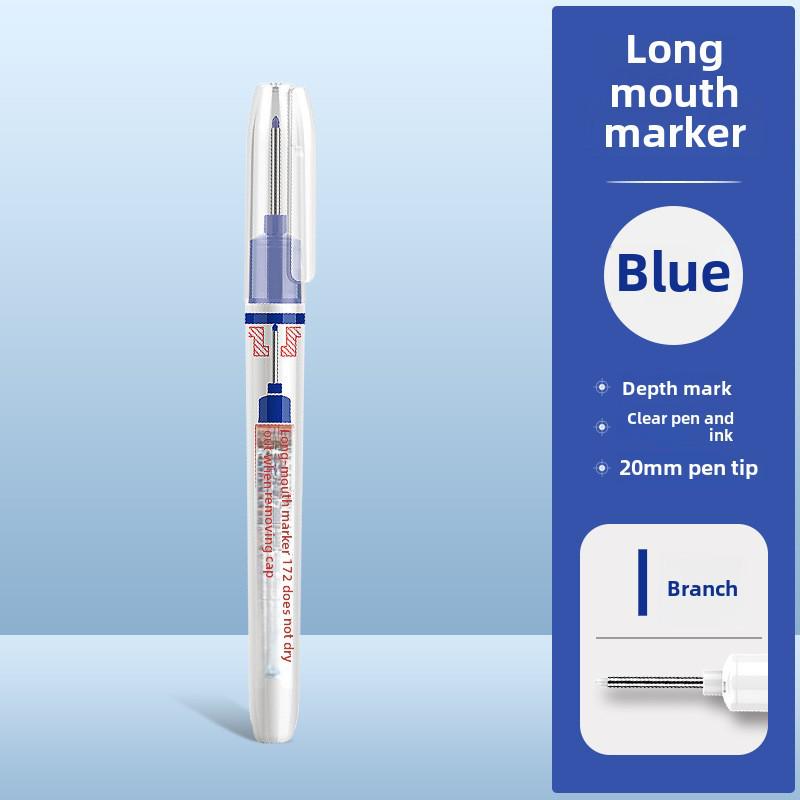 Jin Wannian 45mm Long-Head Refillable Waterproof Marker Pen for Deep Hole Woodworking and Construction.