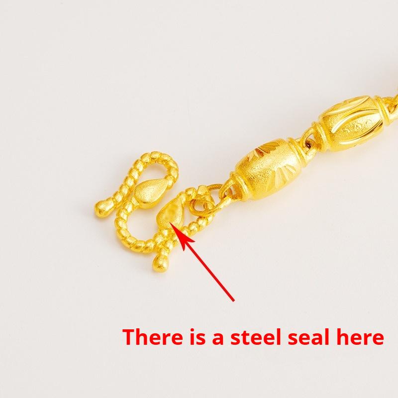 Fashionable Copper-plated Gold Solid Olive Necklace for Men Sand Gold Necklace Accessories Gift