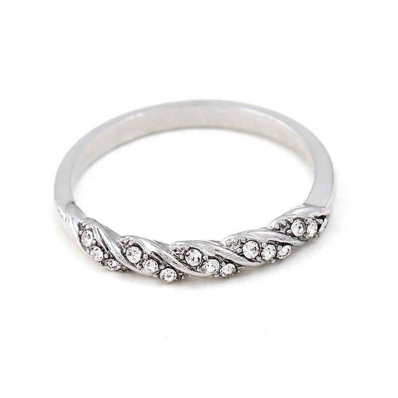 Timeless Yellow Gold Anniversary Ring With Crystal Stones For Womens Elegance