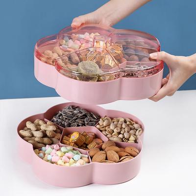 Candy 1/2-Tier Nuts Bowl Aufbewahrungsbehälter Snacks Box Flower Snacks Box
