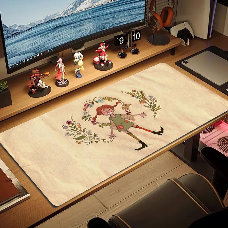 Pippi Longstocking Mouse Pad Large Gaming Table Cushion Non-slip Laptop Tablet Big Mousepad XXL Mat Mini PC Playmat With Lock edge_xia