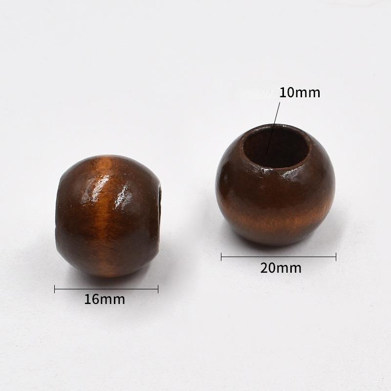 50 Stück 20mm Große Loch Holzperlen für Makramee Basteln Runde Lose Abstandshalter Holzperlen Großpackung für Girlanden Heimdeko