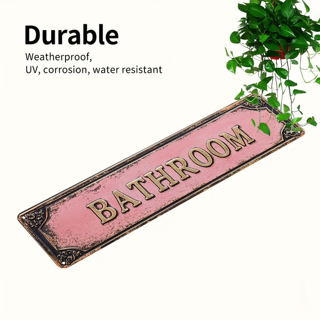 Vintage 'Bathroom' Metal Sign ,Wall Decor for Bathrooms,Bedrooms & More - Classic Home Accent, Nostalgic Decoration
