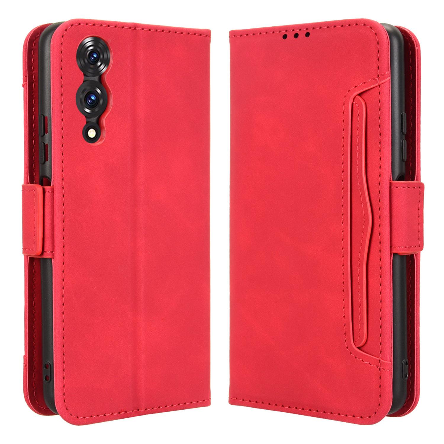 

Для Cubot A10 Чохол Шкіряний Чохол-гаманець для телефону з кількома відділеннями для карток Red