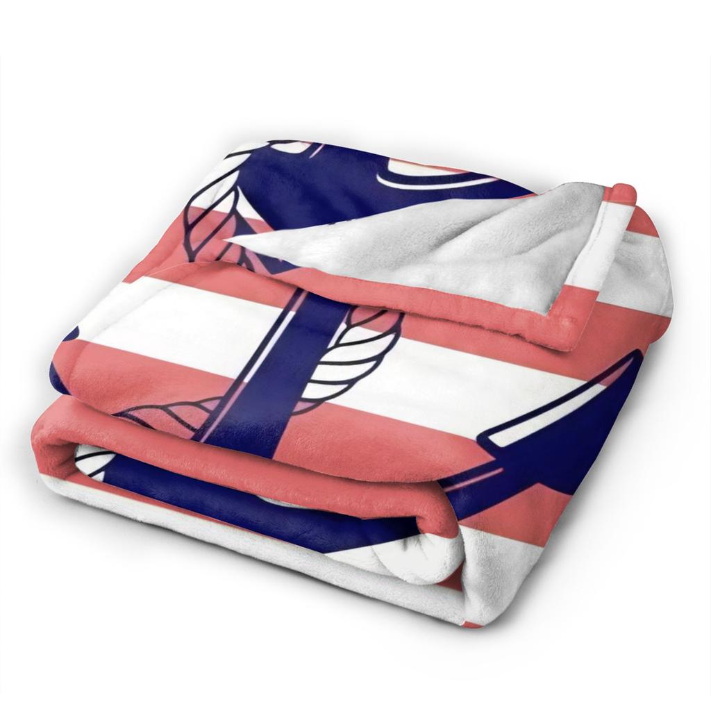 Nautical Anchor Boat Plush Blanket Girls Boys Flannel Bedding Throws Chair Super Soft Custom Quality Bedspread Gift Idea