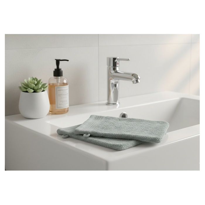 Lot de 2 gants de toilette 15 x 21 cm Lilas amande