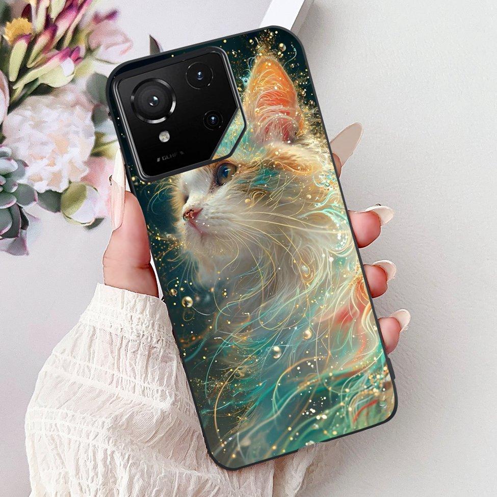 For Asus ROG Phone 9 Pro Back Cover For Asus ROG Phone 9 Case Silicone Cute Cat Luxury Love Funny Painted Shockproof Bumper