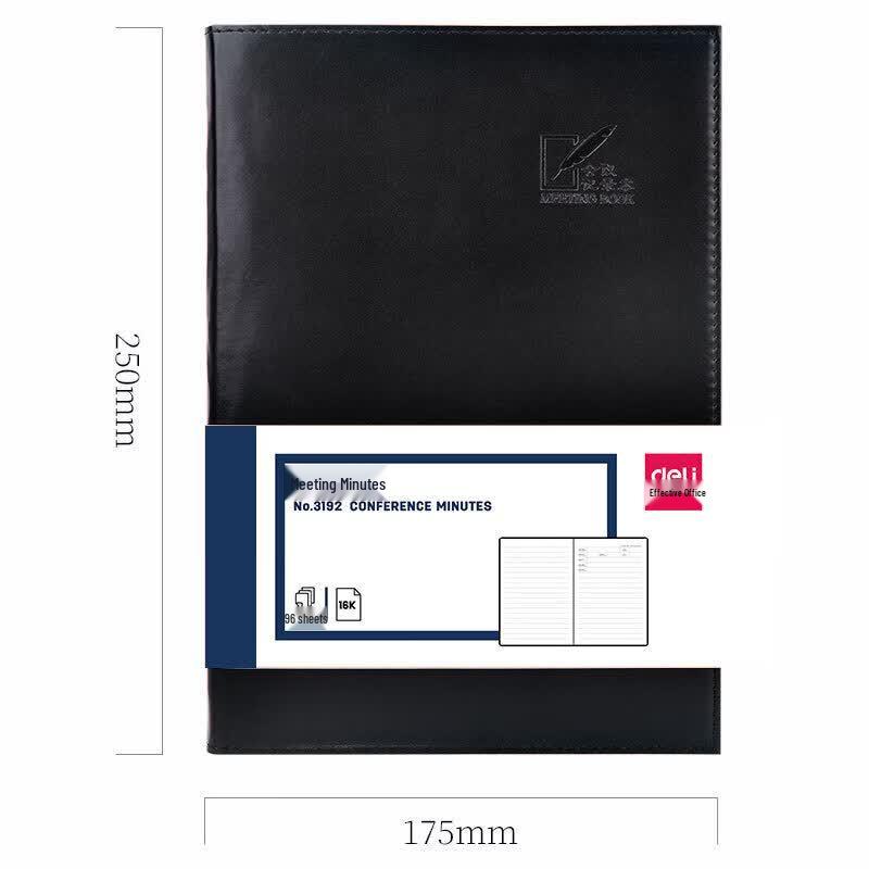 Deli 16K Leather Cover Meeting Notebook