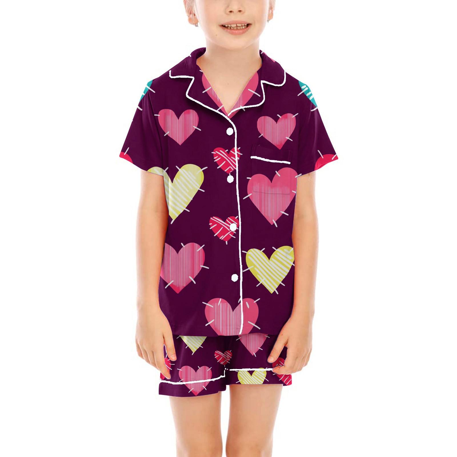 

Детские пижамы, модная рубашка из двух предметов, комплект с шортами, мягкий праздничный комплект повседневной одежды 130 винный