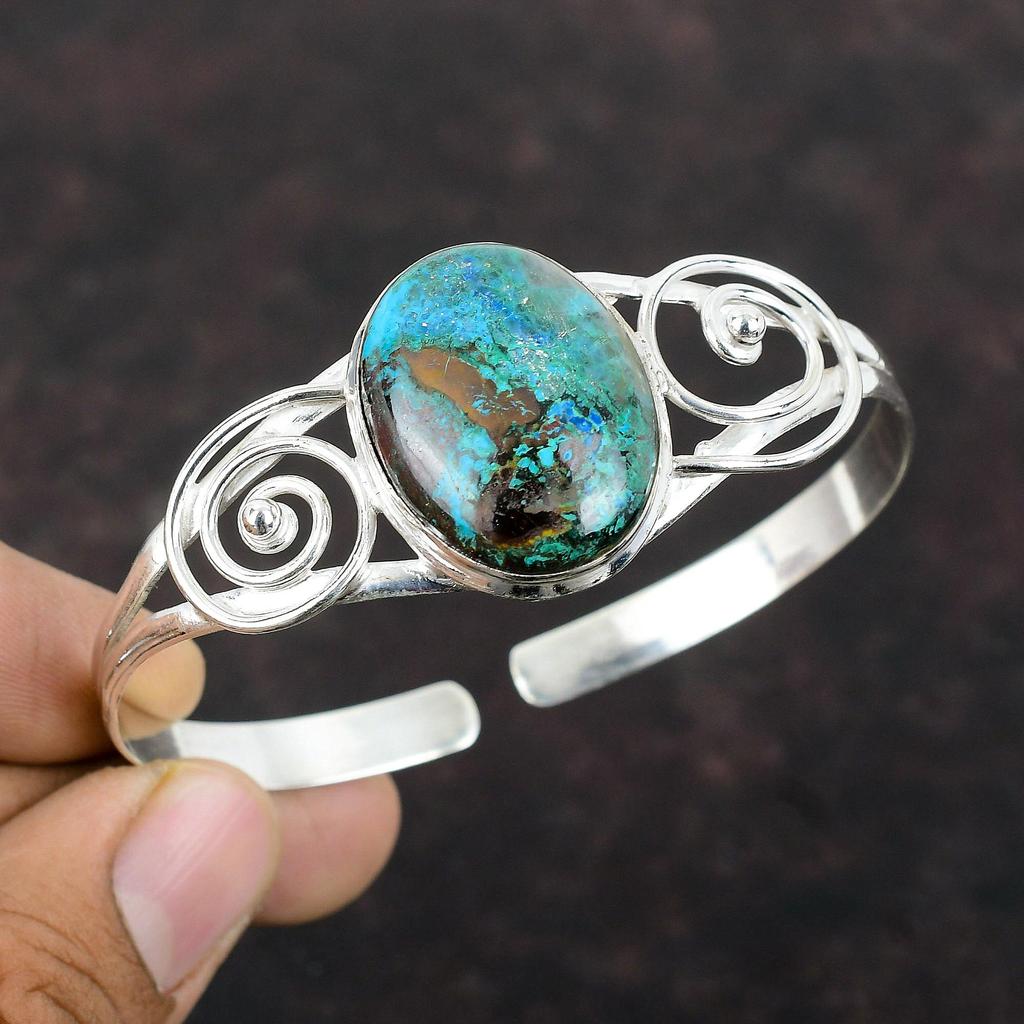 Boulder Shattuckit Edelstein Armreif 925 Sterling Silber Armreif Handgefertigter Armreif Verstellbarer Armreif für Geschenke Verlobungsschmuck