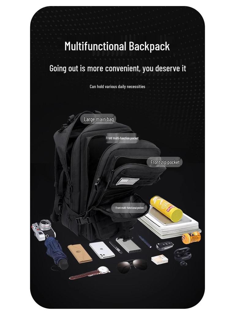 Large Waterproof Camouflage Tactical Backpack for Outdoor Mountaineering