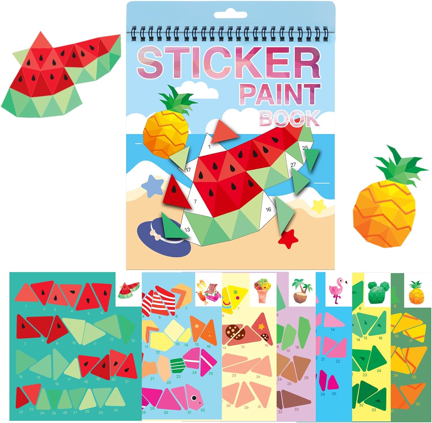 

1 Set Shamrock Summer Rabbit Magic Sticker With Number,Sticker Paint Books For Birthday Play Brain Games ,Road Plane Travel Plaything