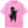 Trash Panda Raccoon Printed Trendy Tshirt Men Casual Cotton Short Sleeve T-shirts Of High-Quality Washed Old Tshirt