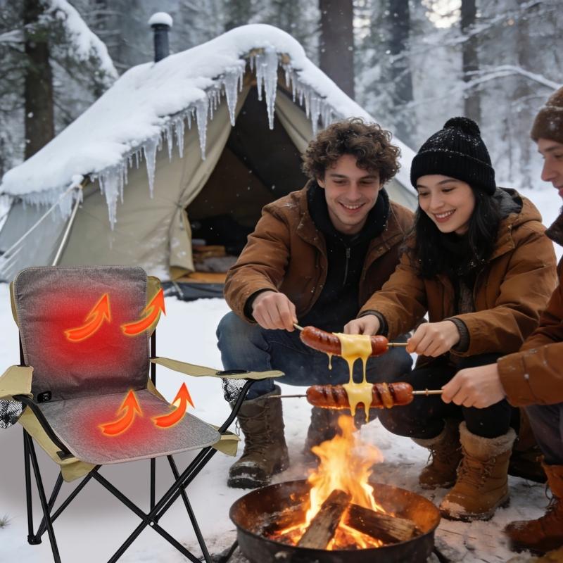 4 Zone Uniform Heating Seat Cushions USB for Comfortable Warmth in Back Waist and Legs During Outdoor Use