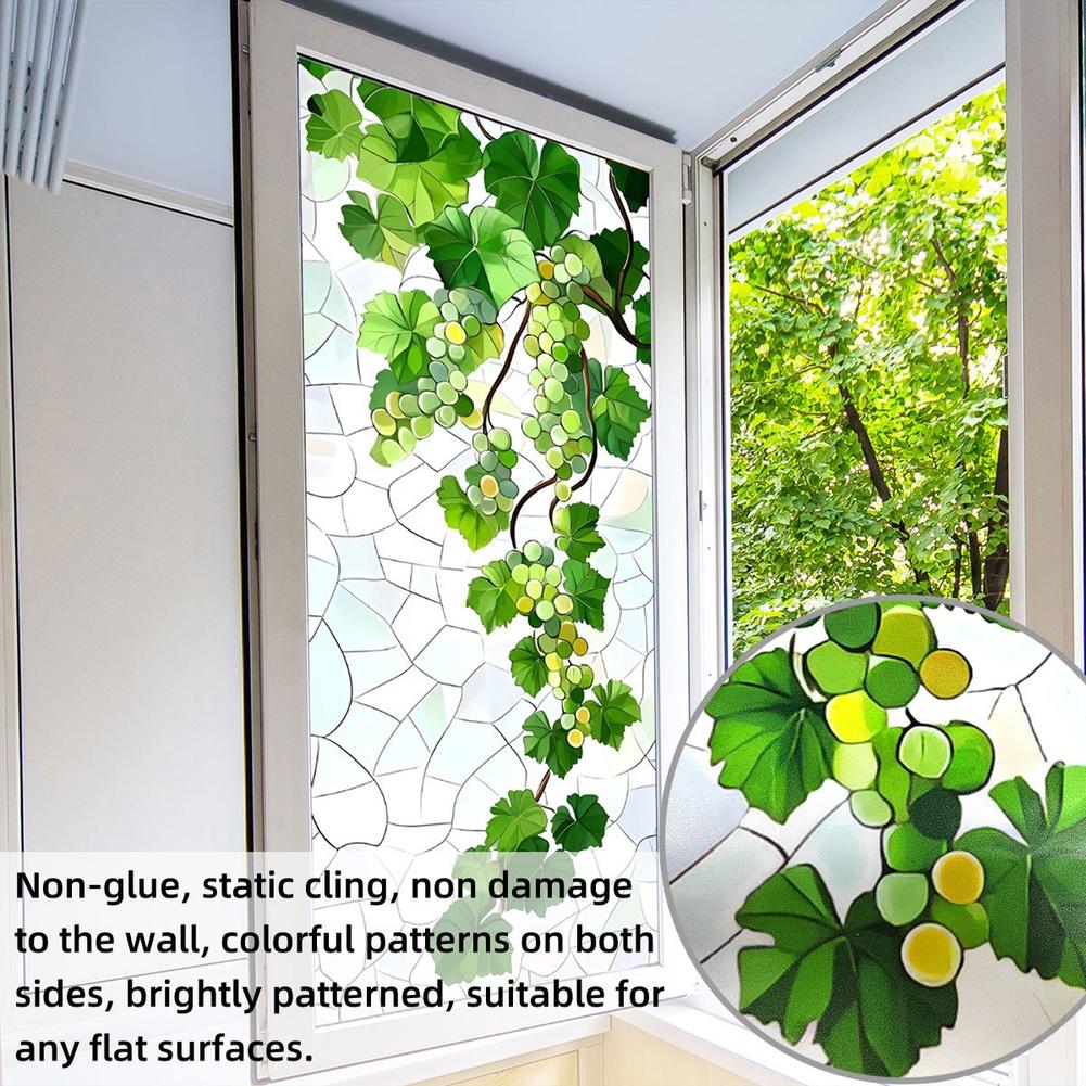 

Static Cling Sticker Grape Vine Decal Double-sided Pattern Cartoon Grapevine Design PVC Material Easy To Install China Mainland