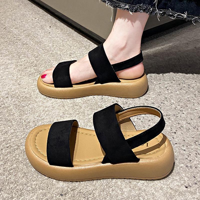 Sandals women's flat bottom new summer versatile student gentle shoes with skirt fashion women's shoes