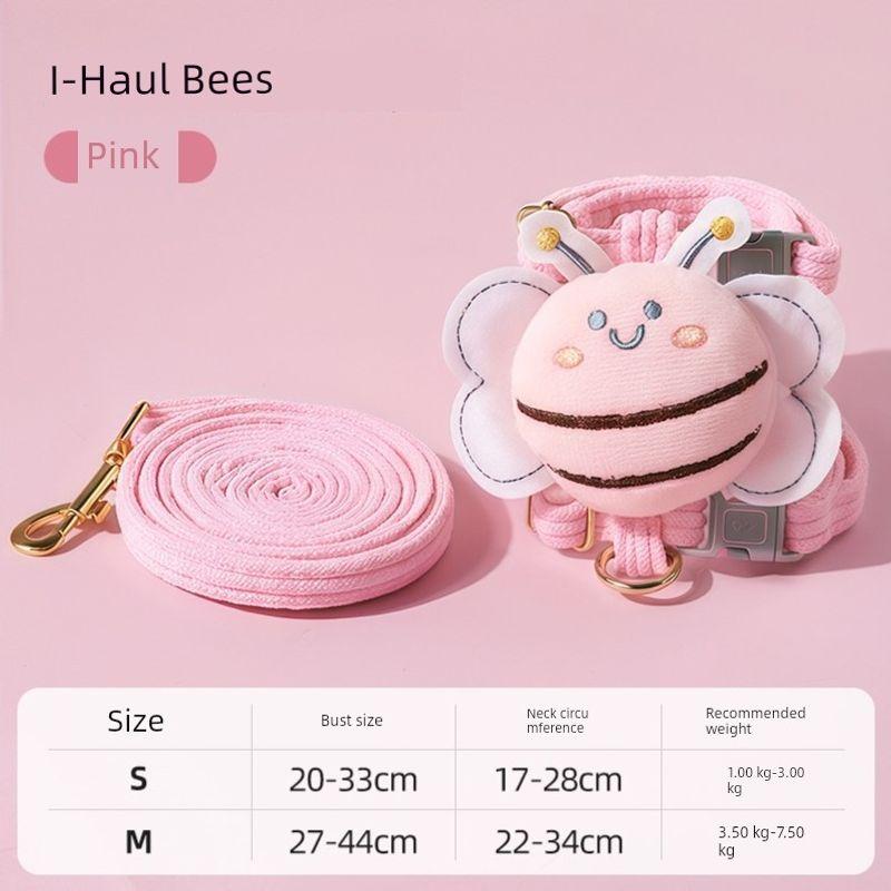 

Cat Pulling Rope Anti Breaking Loose Special Vest-Style Anti-Lost I-Shaped Strap for Walking Cats and Dogs Pet Supplies S code [recommended 1.00 kg-3.00 kg]] Pink Bee