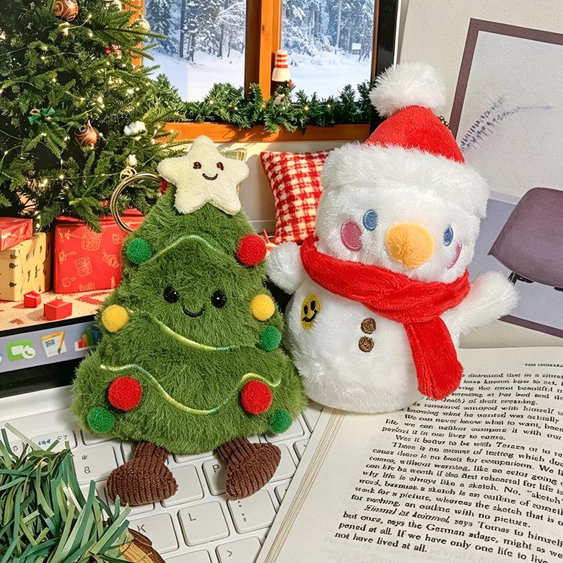 Christmas Limited Christmas Tree Snowman Plush Doll Pendant Bag Pendant Doll Keychain For Friends New Year Gifts