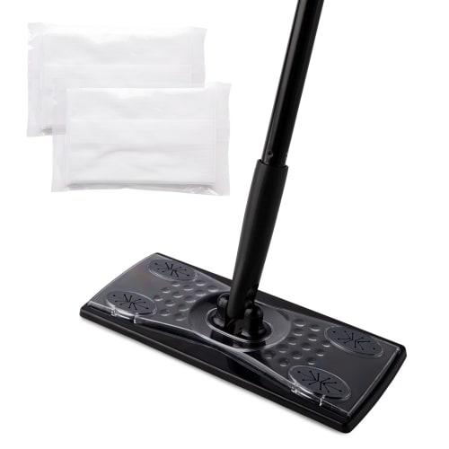 Eyliden Floor Wiper, Floor Mop, Black, Joint Type, Cleaning Tool, Floor Wiper, Cleaning Sheet, Pack of 10 Dry Sheets