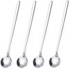 4 Pack Stainless Steel Coffee Spoon, 6.7 Inch Stirring Spoons, Cocktail Stirring Spoons for Coffee Tea Dessert Cake Ice Cream Cappuccino (Silver)