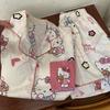 Full of Cartoon Kitty Cat Pajamas Women's Summer Short-sleeved Shorts Cardigan Set Soft Cute Princess Style Loungewear