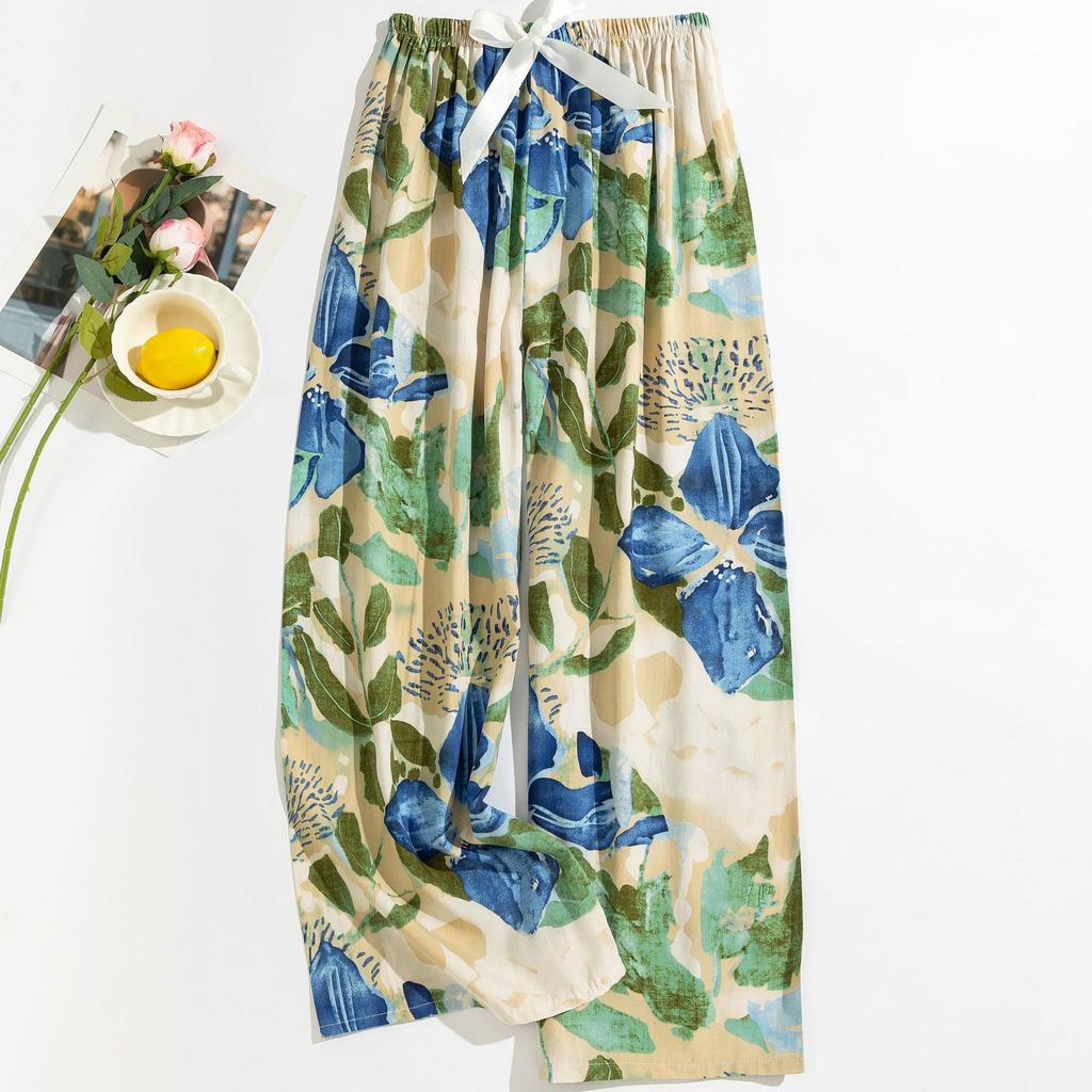 Cotton Silk Pajama Pants for Women, New Summer Style, Thin Cotton Casual Pants, Can Be Worn Outside, Large Size Home Pants