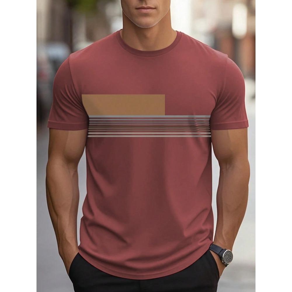 Sommer Herren Freizeit Sport locker übergroß einfach Buchstabenmuster bedruckt Rundhals Kurzarm T-Shirt Top