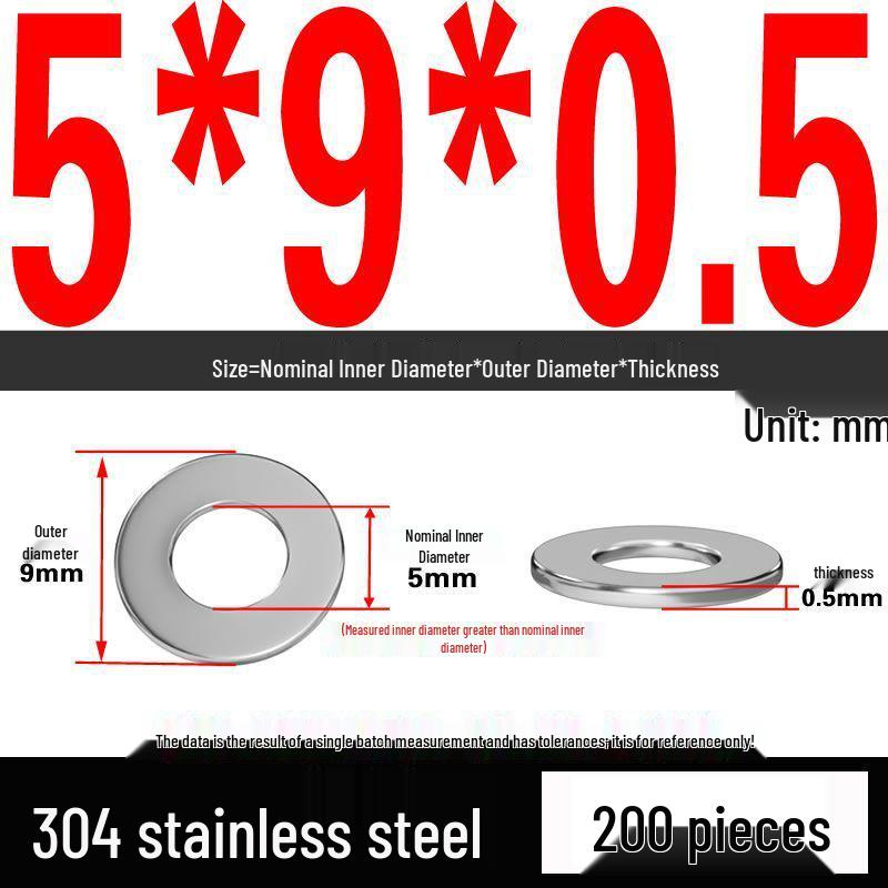 Thickened 304 Stainless Steel Flat Washer Spacer (M2-M36)