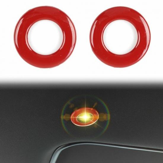 Car Roof Reading Light Lamp Decor Cover Trim for Dodge Challenger 2014- Red
