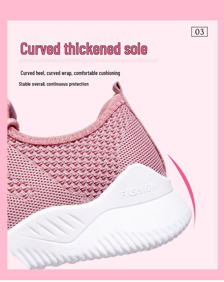 Women's Flyknit Breathable Running Shoes - Lightweight, Comfortable, Casual Plus Size Mesh Shoes