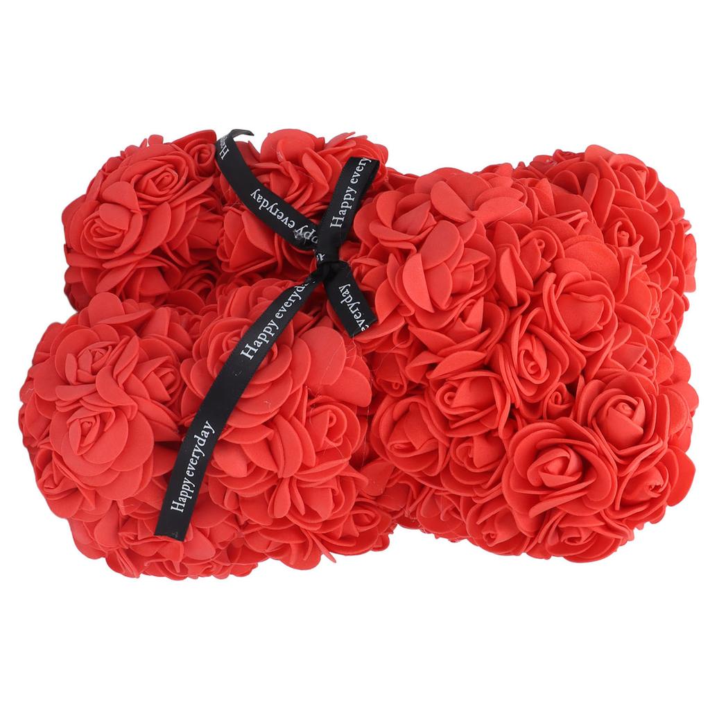 21cm Flower Bear Red Rose Shaped Bear Romantic Valentine"s Day Artificial Flower Bear for Wedding