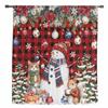 Christmas Tree Snowman Cat Squirrel Snowflake Ball Plaid Sheer Curtains Room Decor Window Curtain Kitchen Tulle Voile Curtains