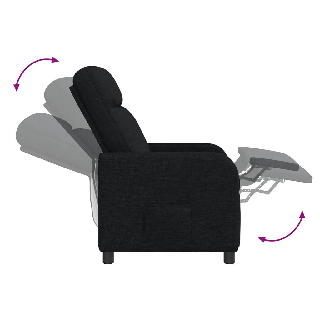 Massage Recliner Chair Black Fabric