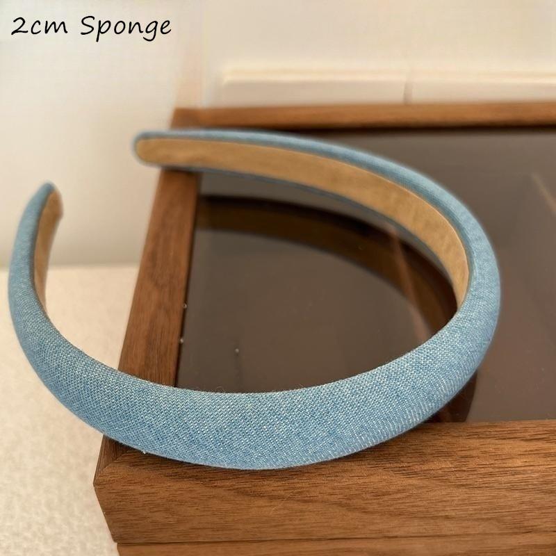 

Классическая джинсовая повязка на голову 2 см для леди, девушек, для шопинга, для умывания, минималистичный женский головной убор, модный ободок для волос