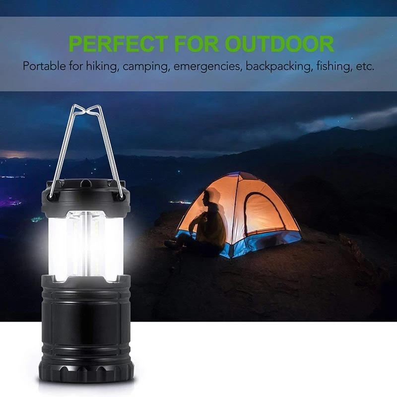 2 In 1 COB LED Portable Lantern Flashlight Foldable Impact Resistant Hiking Light Waterproof Camping Light