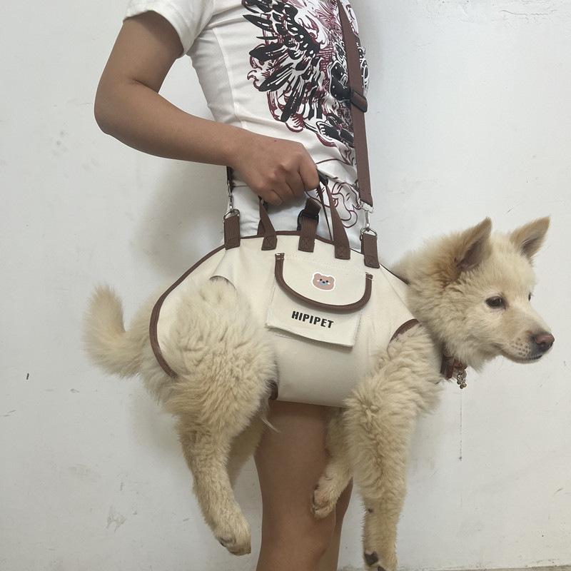 Pet Backpack Dog Go Out Convenient Backpack Hand Bag Traction Rope Breathable Travel Shoulder Bag Multi-functional Backpack