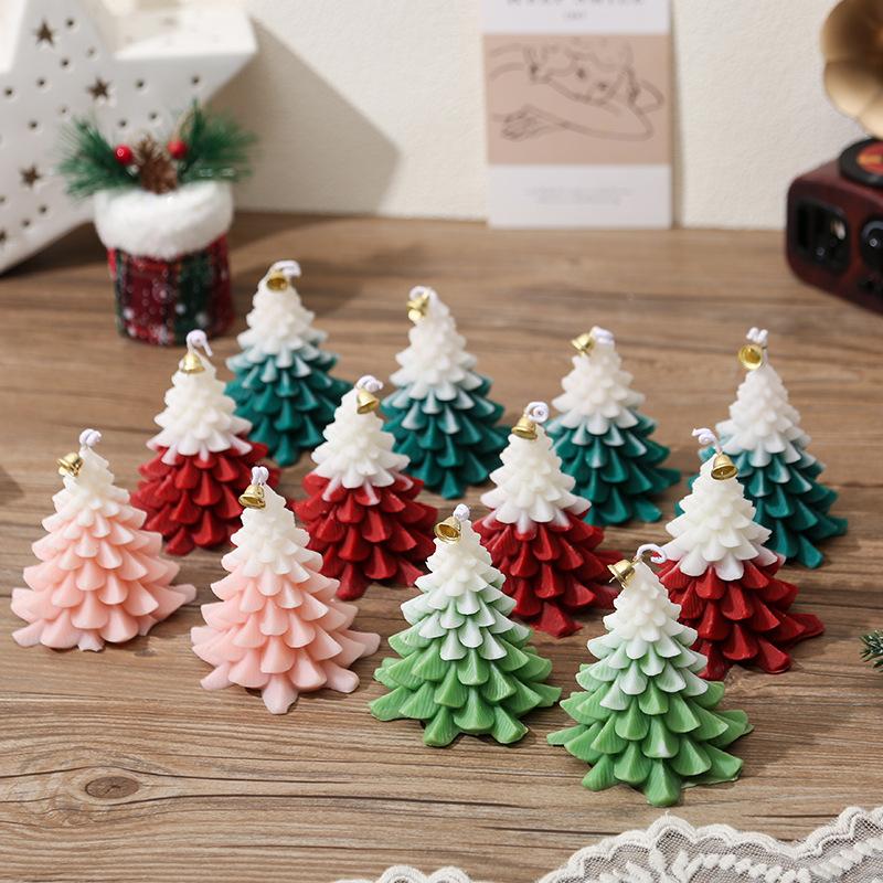 3D Christmas Tree Silicone Molds DIY Christmas Tree Scented Candle Soap Gypsum Crafts Resin Mold Christmas Gift Making Tools
